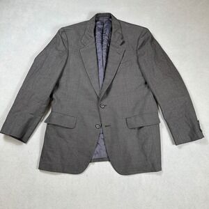 Vintage Hickey Freeman Blazer The Canterbury Collection Mens Charcoal Gray Wool